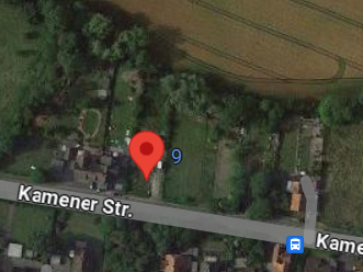 Luftbildausschnitt aus Google Maps des Grundstücks an der Kamener Straße 9 in Bönen